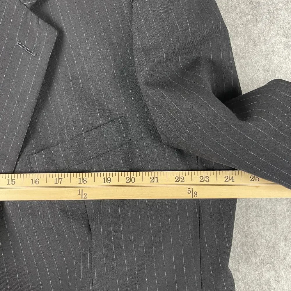 Brooks Brothers‎ Wool Blazer Sport Coat Mens 48R Blue Pinstripe 2 Button